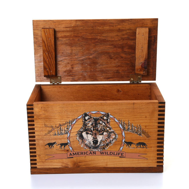 Loon Peak® Wooden Accessory Box with "Wildlife Series" Wolf Print
